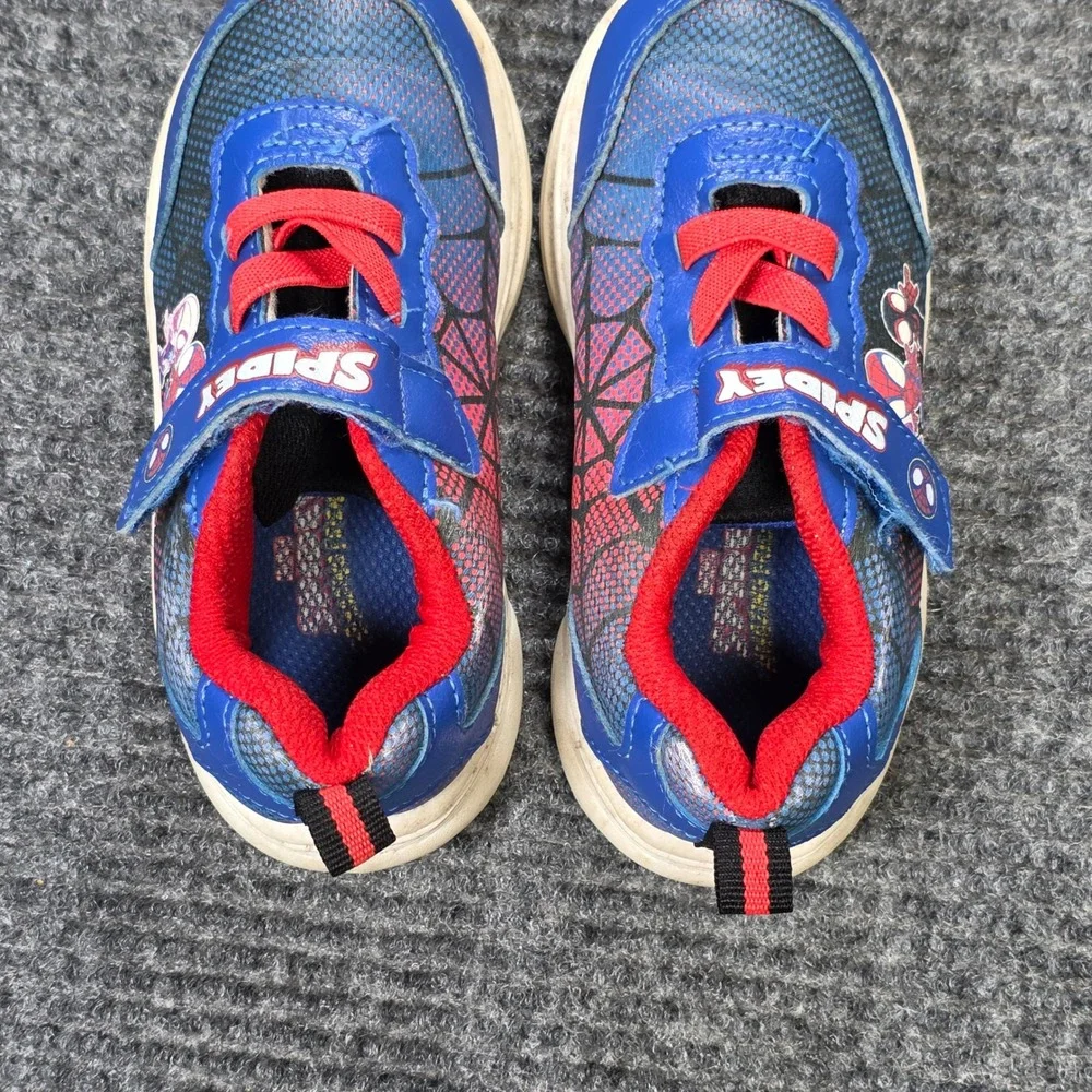 Marvel Athletic Sneakers Boy's Size 9 Blue Red Spidey‎ and His Amazing Friends